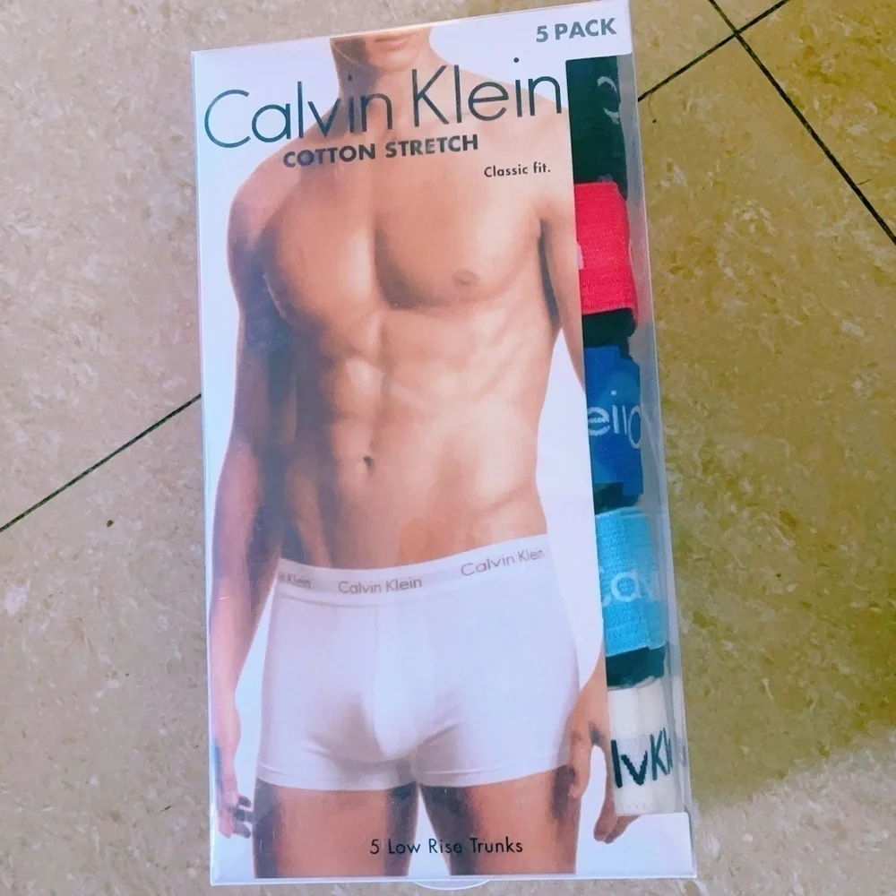 CALVIN KLEIN Men's Cotton Classic Fit‎ 5-Pack Trunks, Multicolor, XL